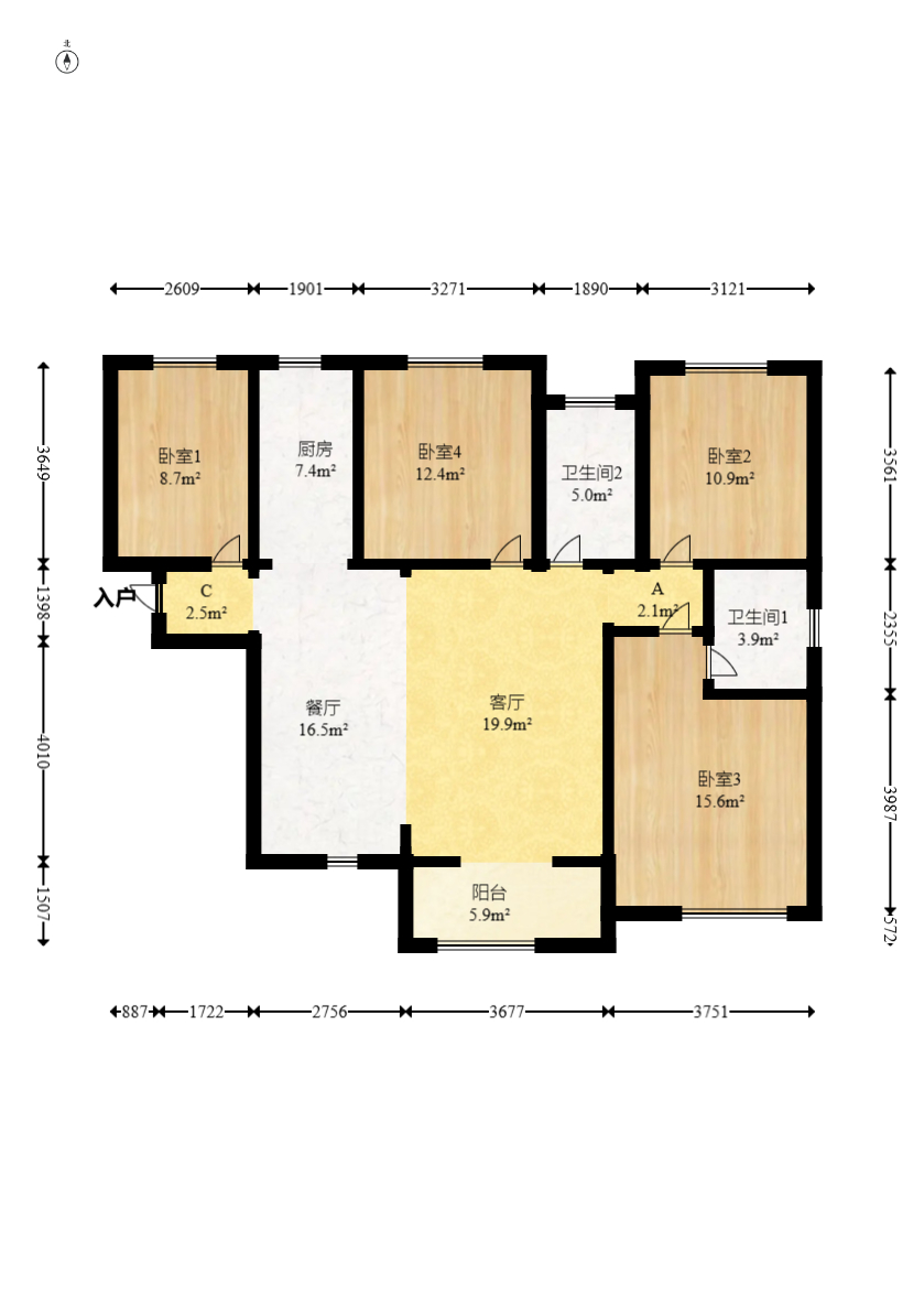 润和之悦(金泽园) 4室2厅2卫 99.8万 润和之悦(金泽园) 4室2厅2卫 99.8万户型图