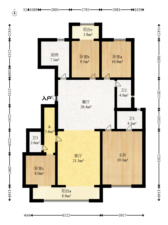 大汉汉园  4室2厅3卫    108.0万 大汉汉园  4室2厅3卫    108.0万户型图