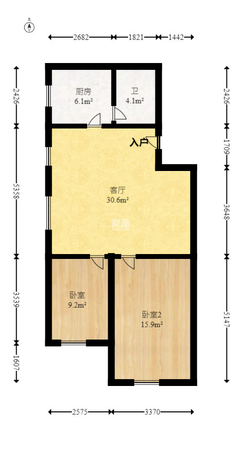 銀晟花園  2室1廳1衛(wèi)   56.00萬