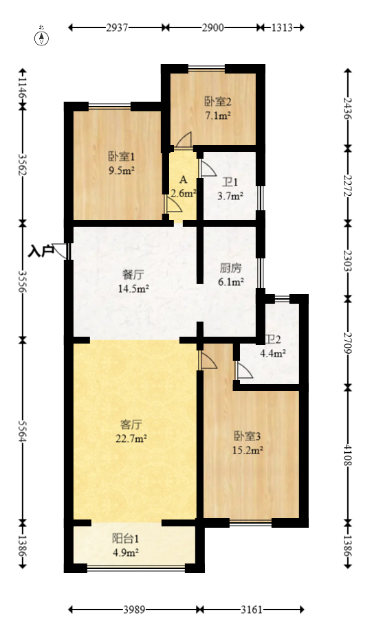 阳光城尚东湾青柠园  3室2厅2卫   150.00万室内图1