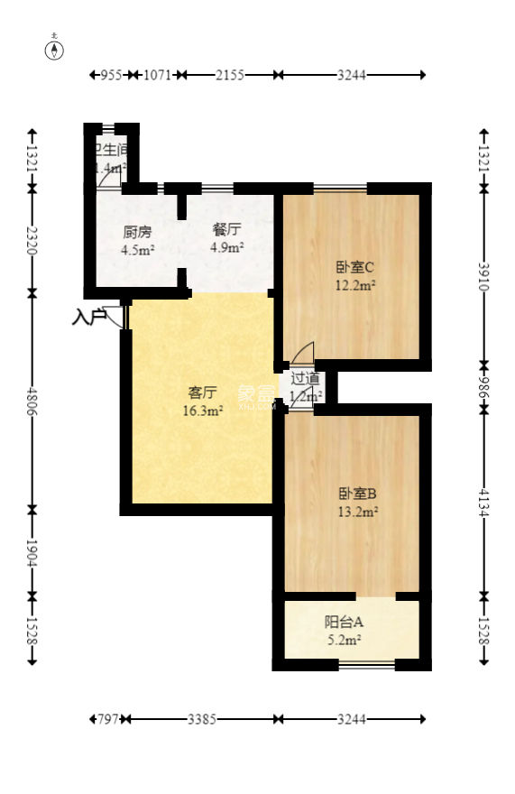 田汉剧院宿舍  2室1厅1卫   60.00万