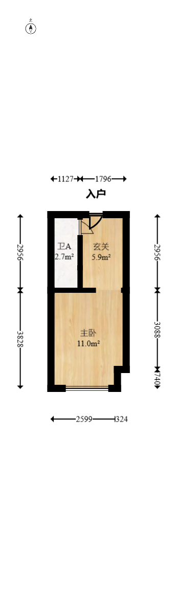 保利天禧EF区  1室0厅0卫   32.00万室内图1