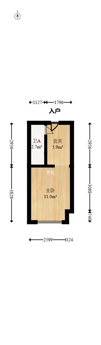 保利天禧EF区  1室0厅0卫   32.00万