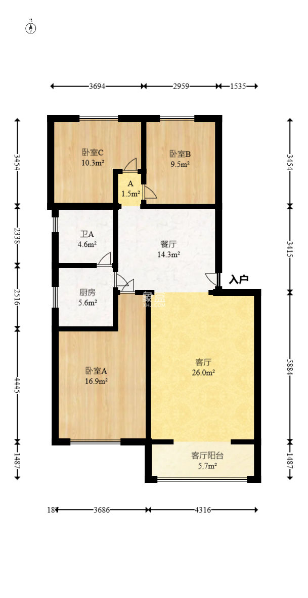 枫林美景  3室2厅2卫   70.00万
