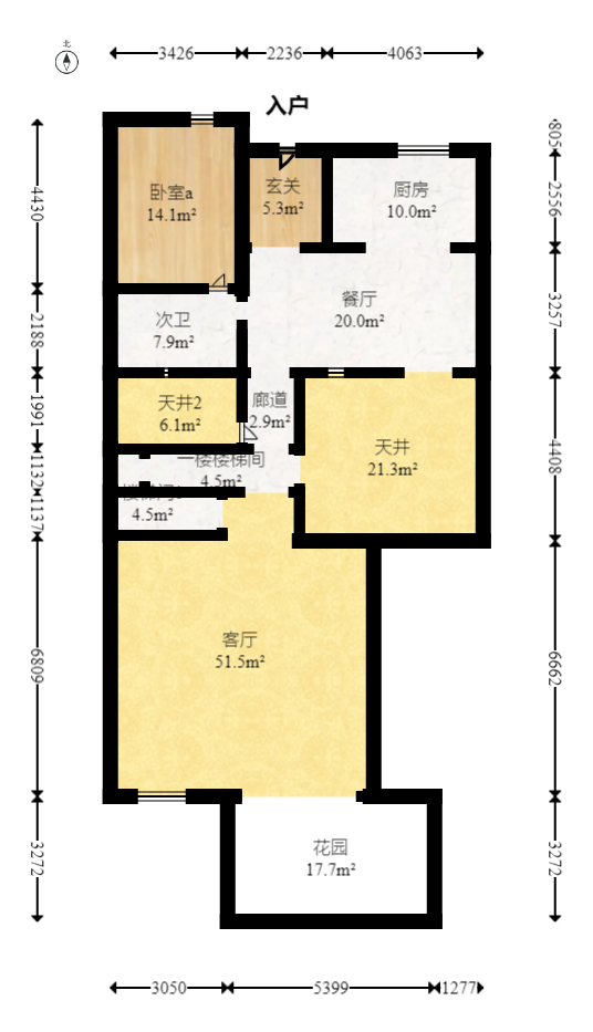保利麓谷林语G区  4室3厅4卫   450.00万室内图1