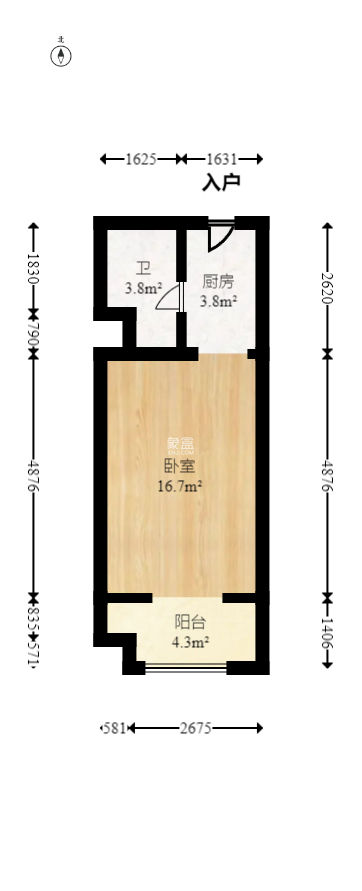 芒果天地(芒果雅苑)  1室1厅1卫   25.00万