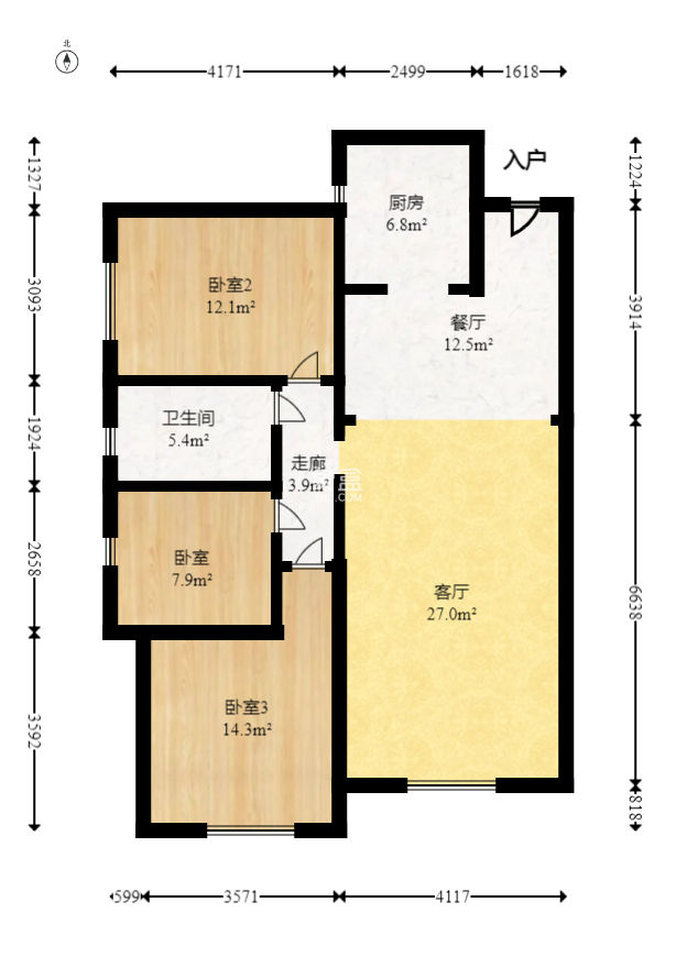 中交中央公园D2区  3室2厅1卫   125.00万