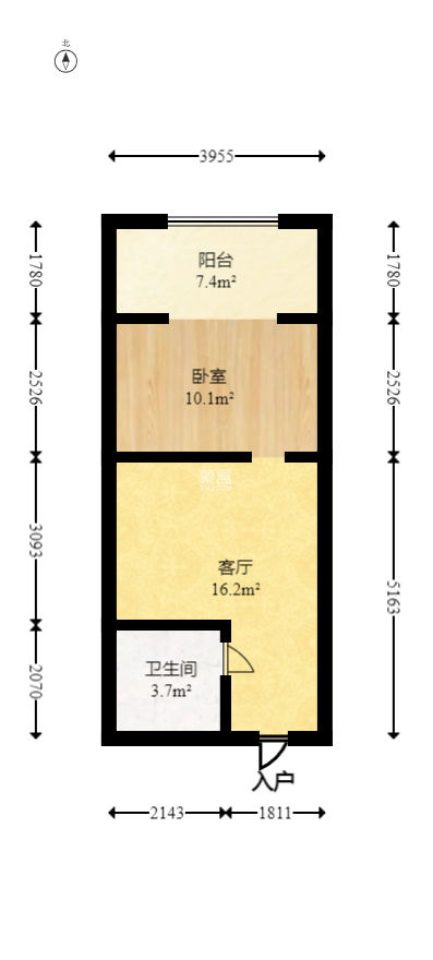 I尚国际（元泰大厦)  1室1厅1卫   27.00万