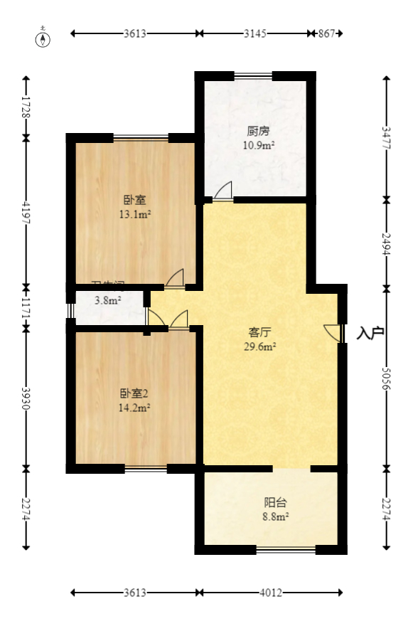 海德公园  3室2厅1卫   60.00万室内图1
