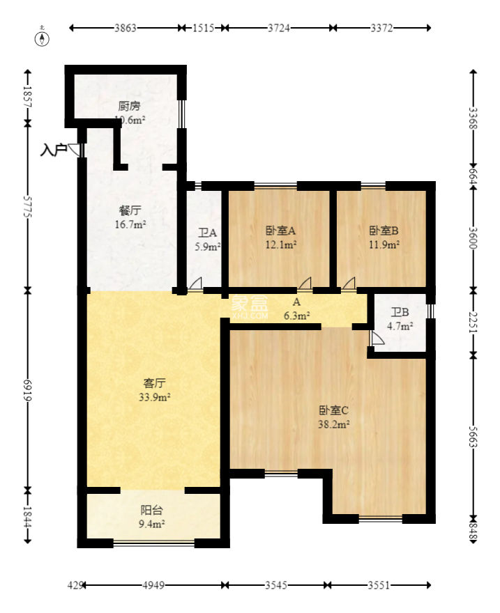 福鑫樓  4室2廳2衛(wèi)   145.00萬