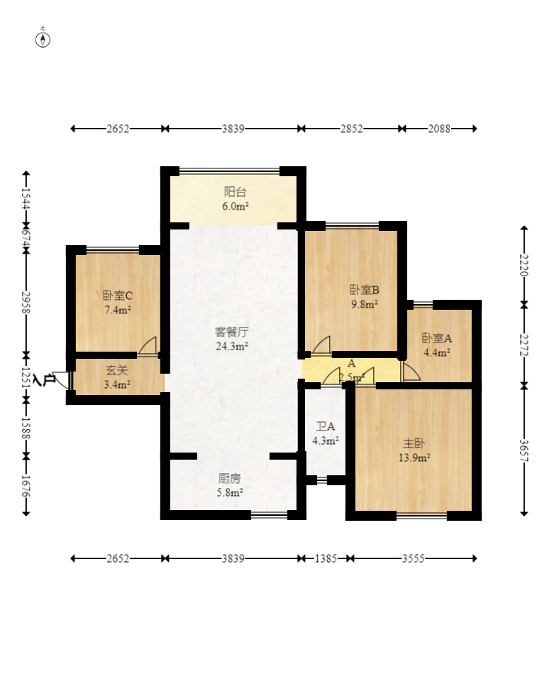 景秀江山  3室2厅1卫    105.0万 景秀江山  3室2厅1卫    105.0万户型图