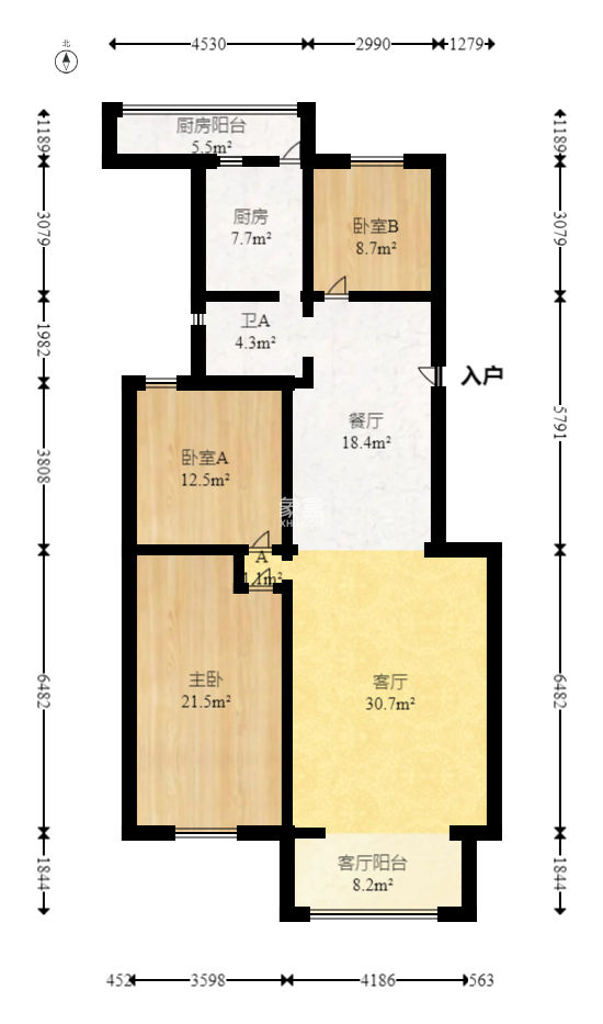 湘许嘉园  3室2厅2卫   130.00万