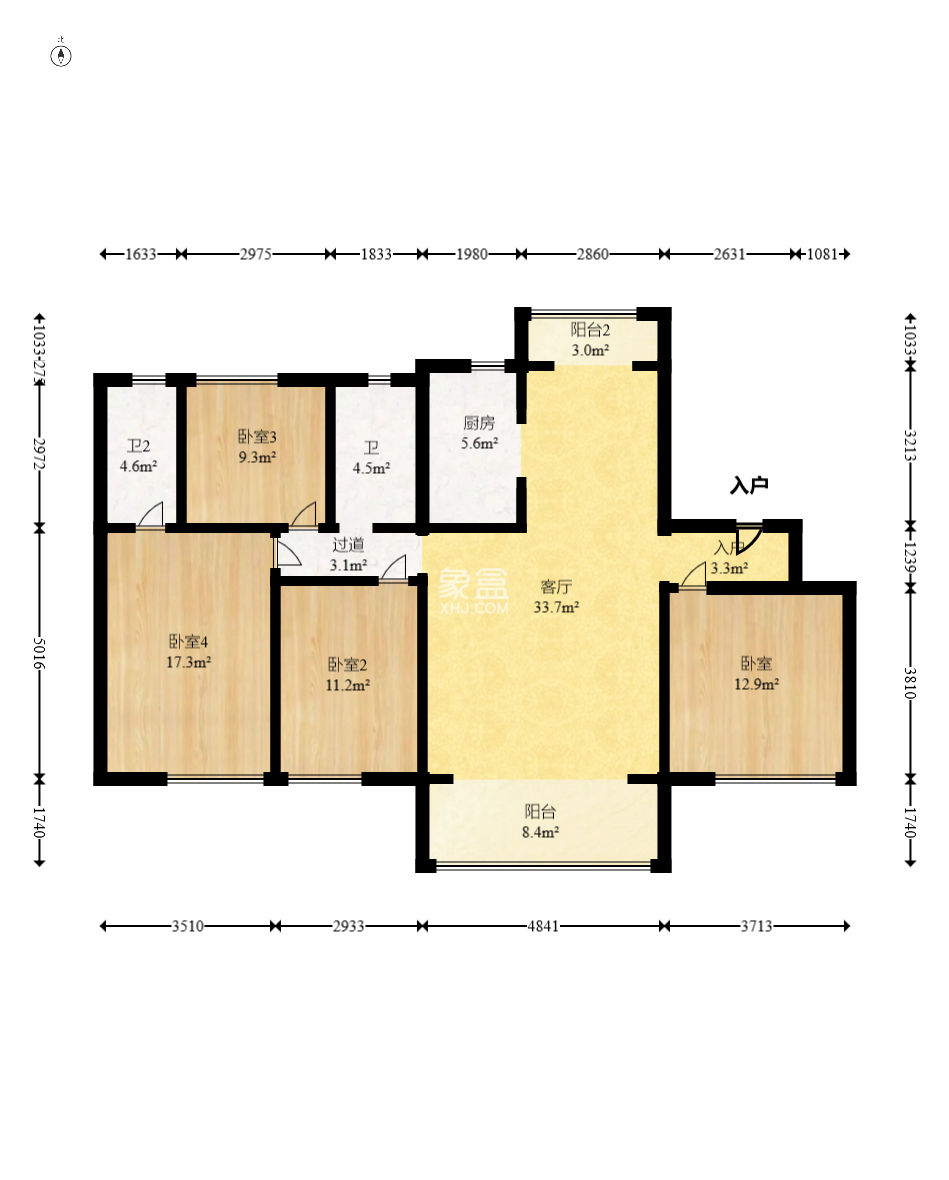 碧桂园荟隽棠  4室2厅2卫    105.0万