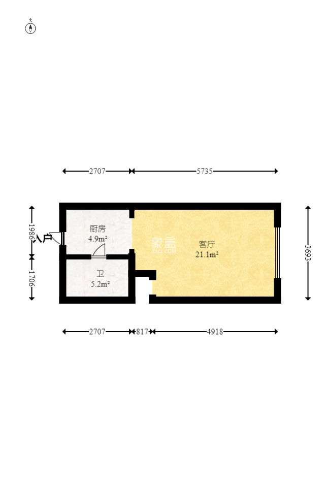 藏珑湖上公馆  2室1厅1卫   50.00万