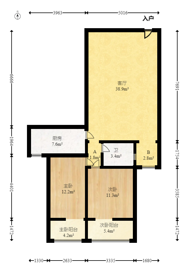 锦璨家园  2室2厅1卫    58.8万 锦璨家园  2室2厅1卫    58.8万户型图