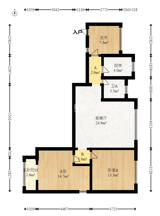麓江春  2室2厅1卫    98.0万