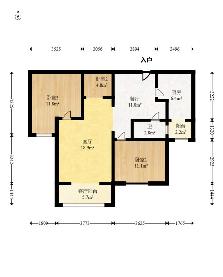 弘欣公寓  3室2厅1卫    52.0万 弘欣公寓  3室2厅1卫    52.0万户型图