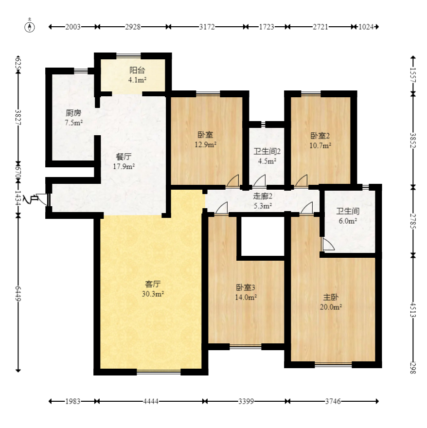 金茂建发观悦  4室2厅2卫   240.00万室内图1