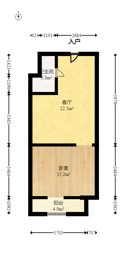 碧桂园星城首府  1室1厅1卫   35.00万室内图1