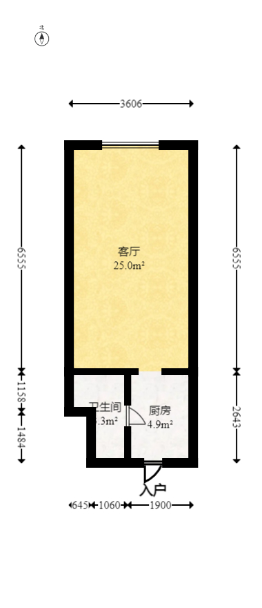 碧桂园星城首府  1室1厅1卫   25.00万室内图1