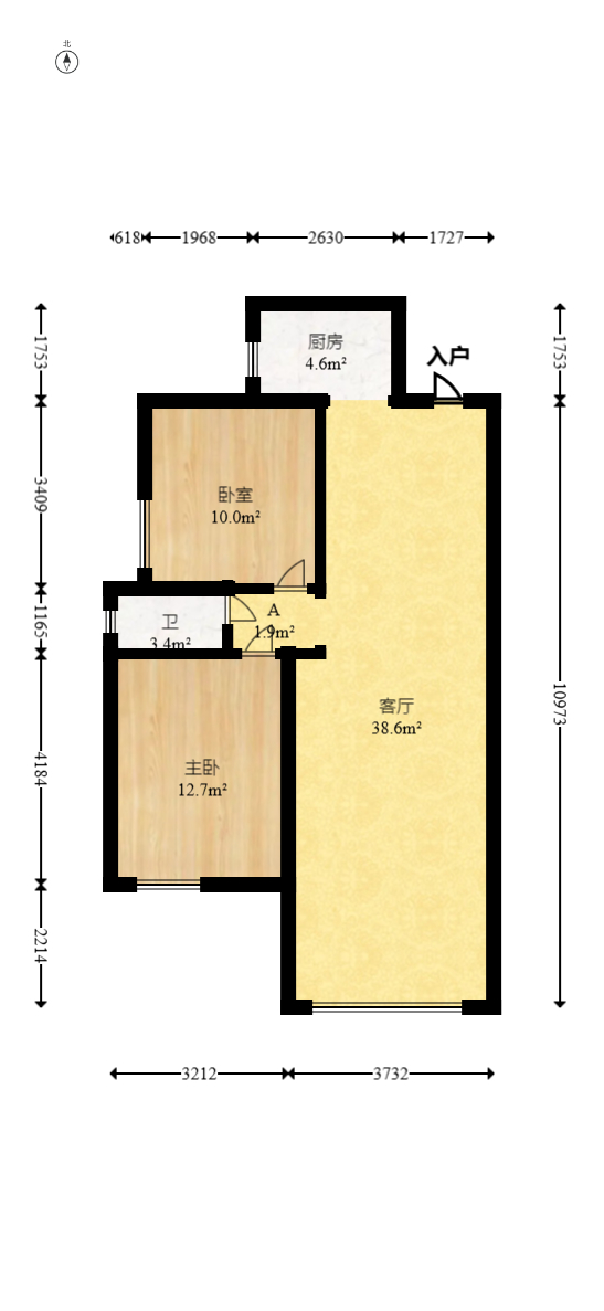 星雅美辰  2室2厅1卫   61.00万室内图1