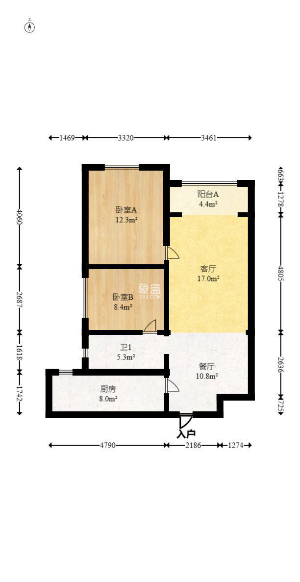 香樟兰亭（朗峰苑）  1室2厅1卫   68.80万