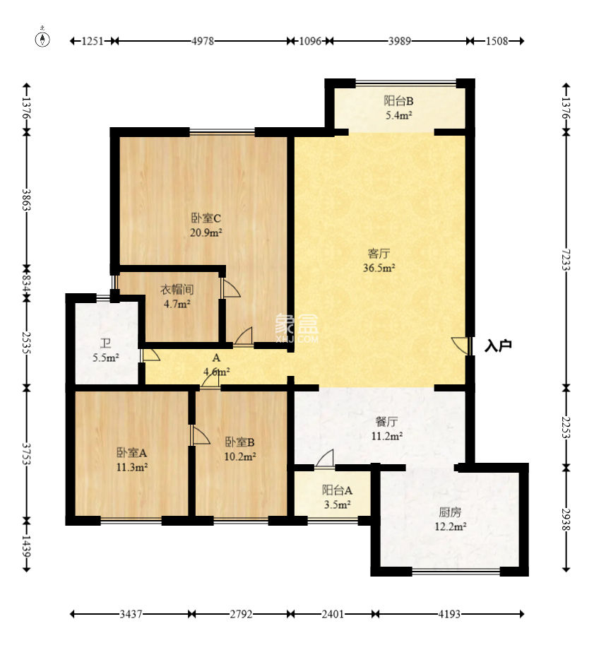 比华利山  3室2厅2卫   75.00万