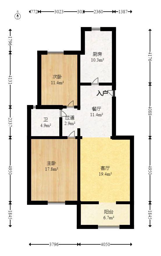 山语城二期  2室2厅1卫   83.00万室内图1