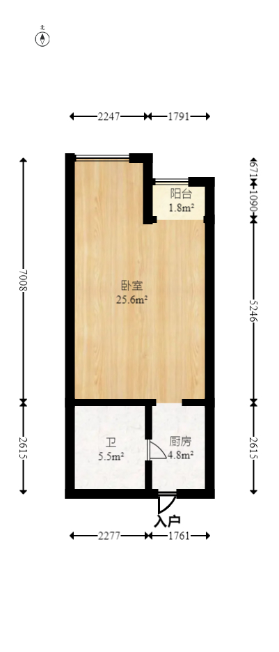 万科金色家园  1室1厅1卫    28.5万室内图1