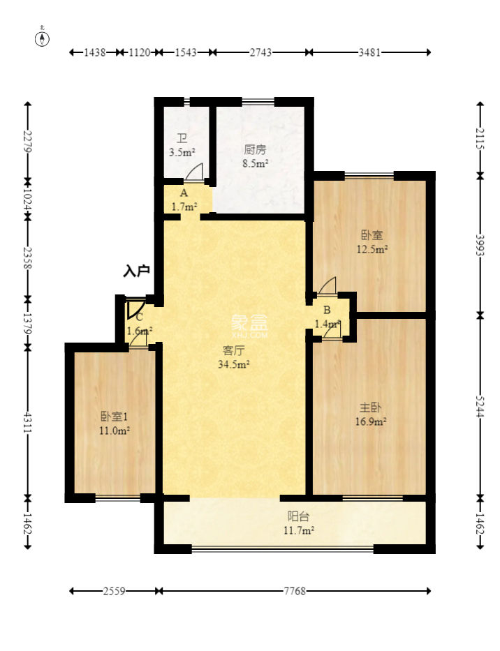 東南明苑  3室2廳1衛(wèi)   95.00萬