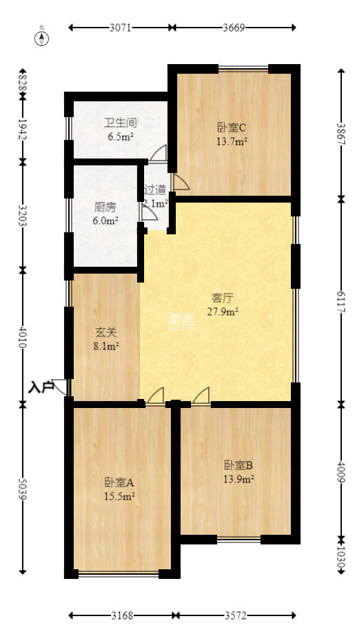 天心雅阁公寓  3室2厅1卫   98.00万