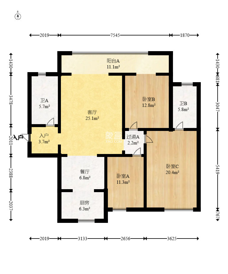 奥园誉景华府  3室2厅2卫   103.50万