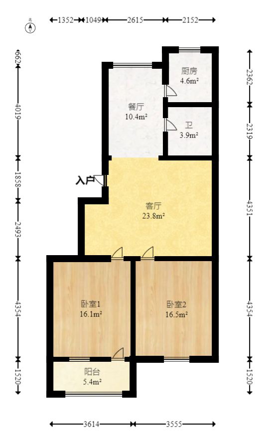 马王堆陶瓷建材新城  2室1厅1卫   55.00万室内图1