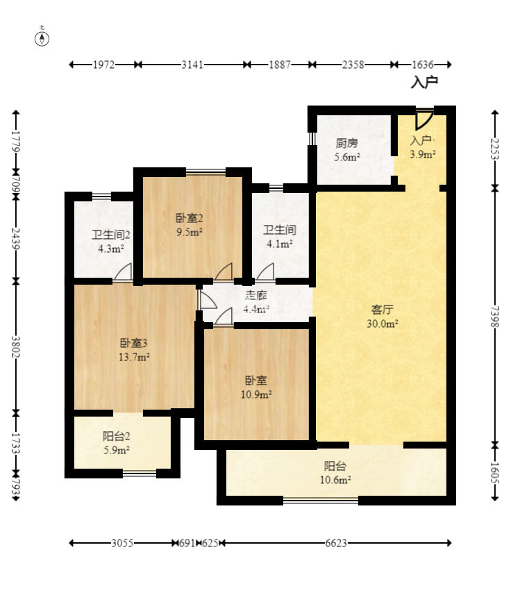 旭辉汇樾城  3室2厅2卫   79.80万