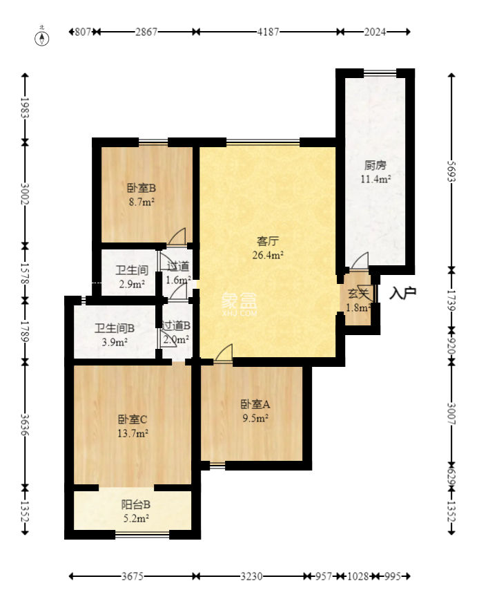 錢隆首府(福晟御園)  3室2廳2衛(wèi)   168.00萬