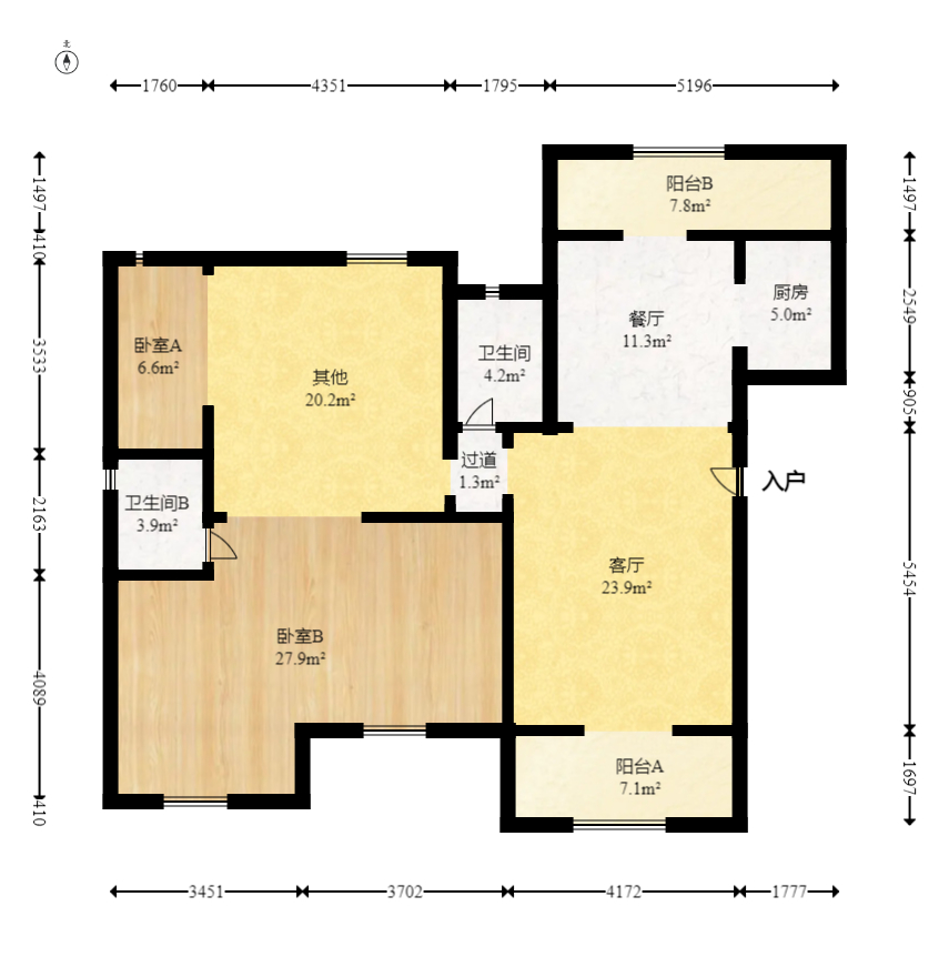 建发中央公园（建发美地）  4室2厅2卫   240.00万室内图1