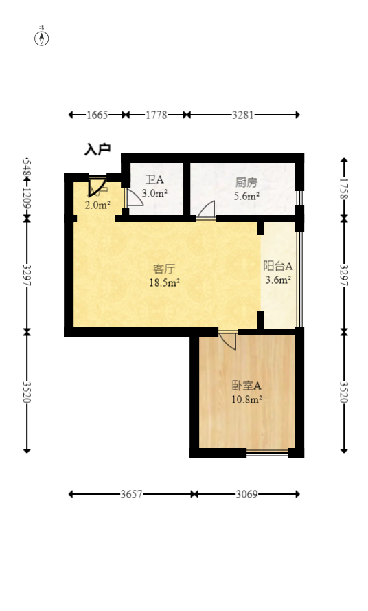 潇湘名城(新里程潇湘名城) 1室1厅1卫 60.0万 潇湘名城(新里程潇湘名城) 1室1厅1卫 60.0万户型图