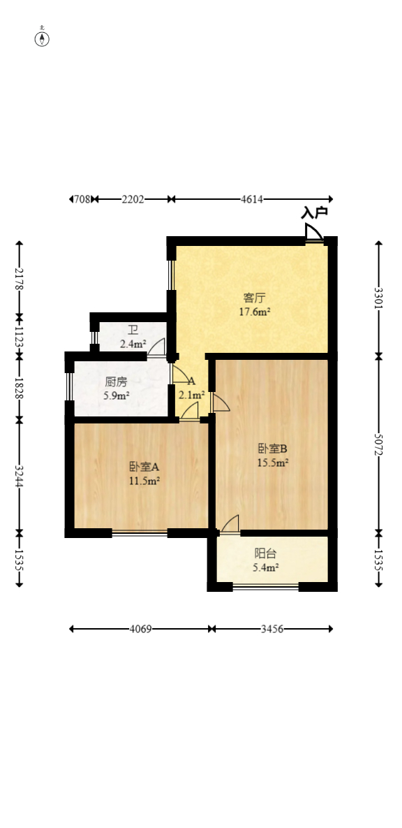 蒋家垅社区  2室1厅1卫   32.00万室内图1