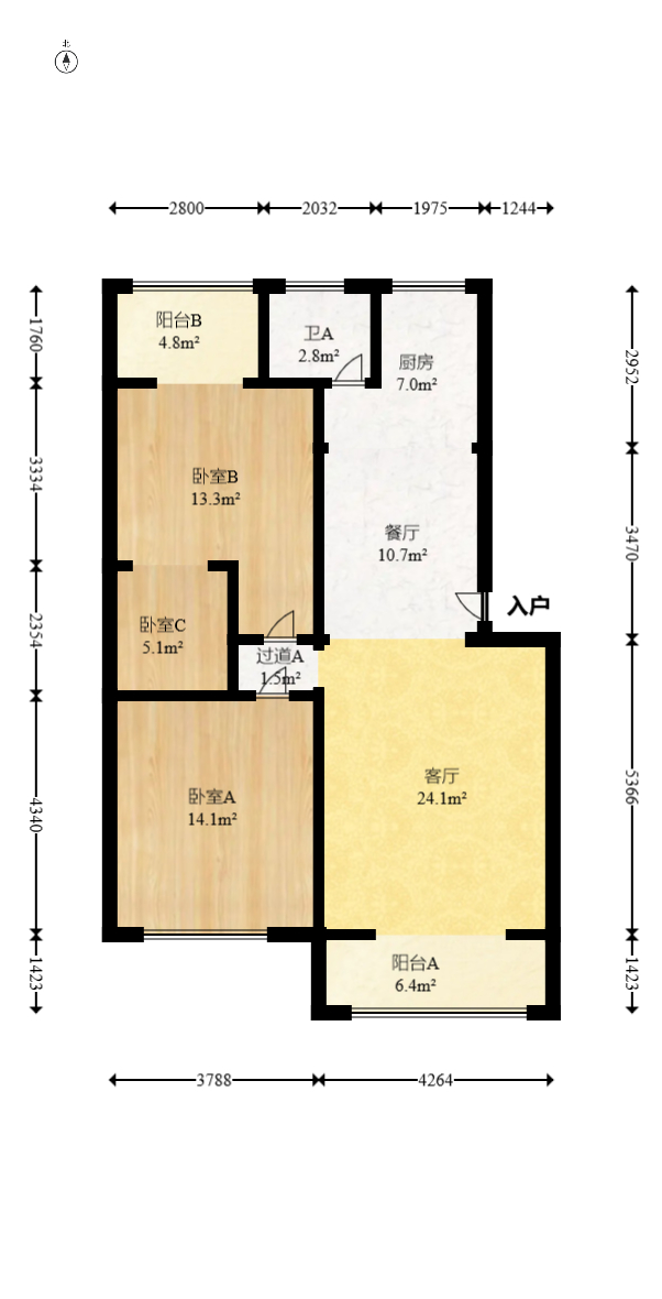 鄱阳小区  2室2厅1卫   48.00万室内图1