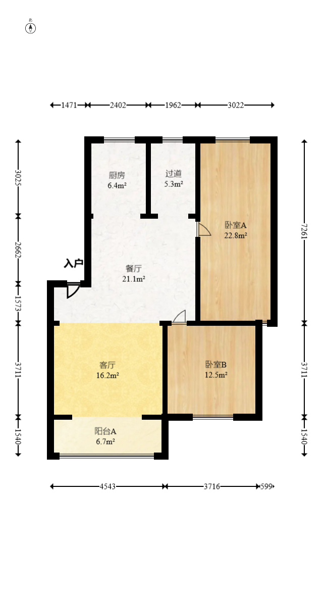 鄱阳小区  2室2厅1卫   60.00万室内图1