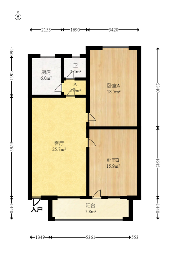 制药厂宿舍  2室2厅1卫   30.00万室内图1
