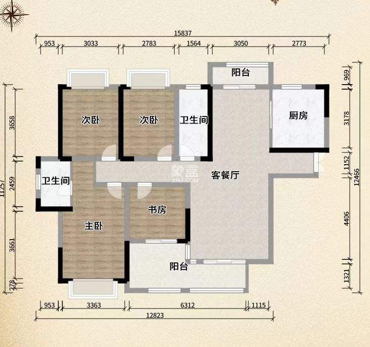 城市公园  4室2厅2卫    49.8万
