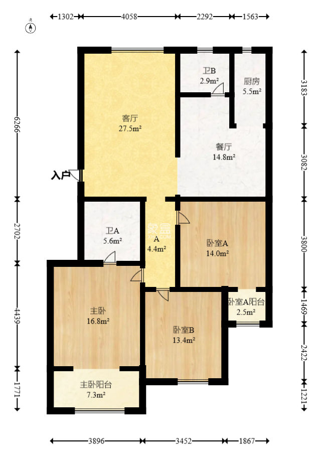 长房西城湾  3室2厅2卫   135.00万