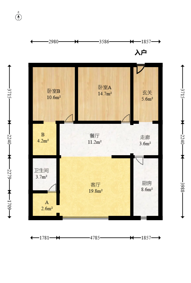 中建芙蓉嘉苑  2室1厅1卫    78.76万室内图1