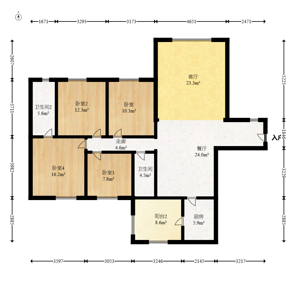 海德公园 4室2厅2卫 81.0万 海德公园 4室2厅2卫 81.0万户型图