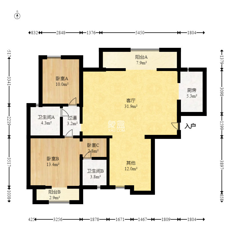 建发中央公园（建发美地）  3室2厅2卫   180.00万