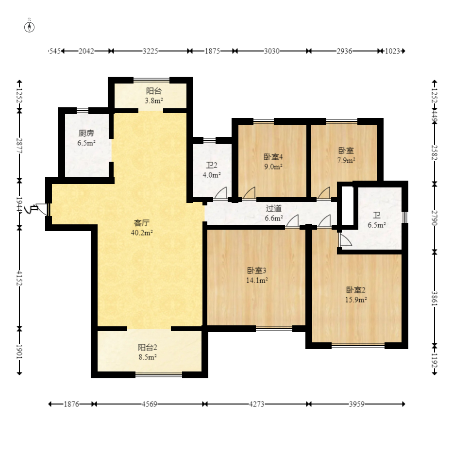 长房云时代  4室2厅1卫   150.00万室内图1