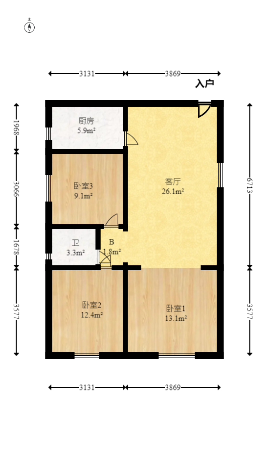 才子嘉都  2室1厅1卫   75.00万室内图1