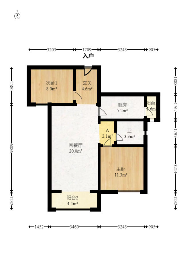山语城三期  2室2厅1卫   55.00万