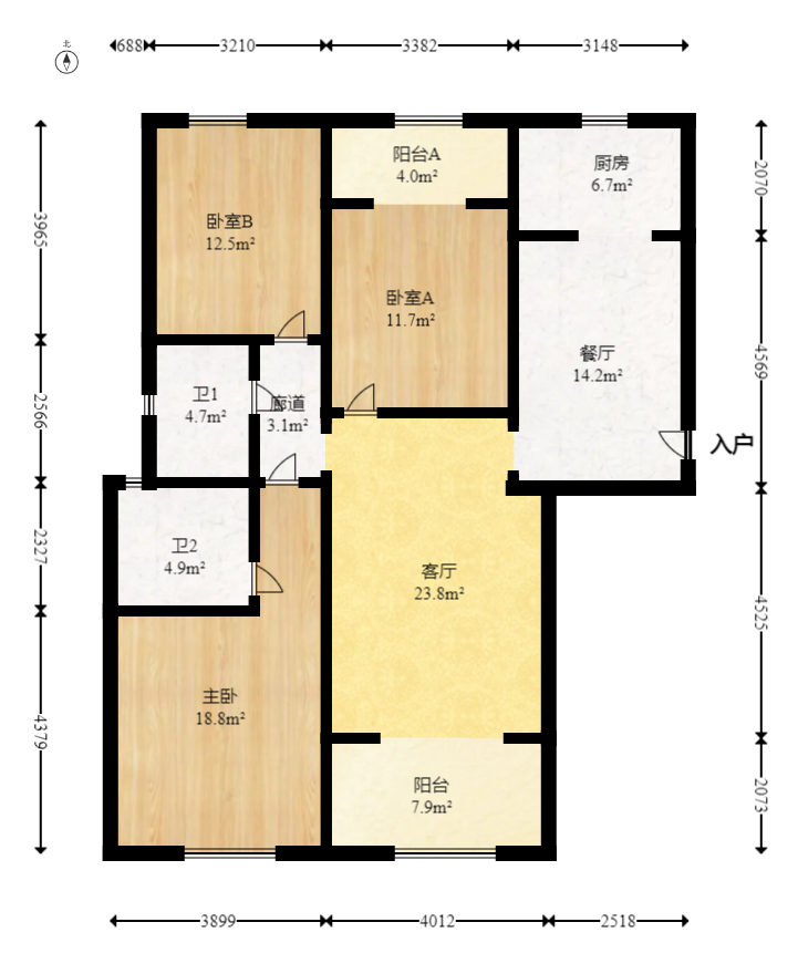 中建麓山和苑  3室2厅2卫   89.80万室内图1